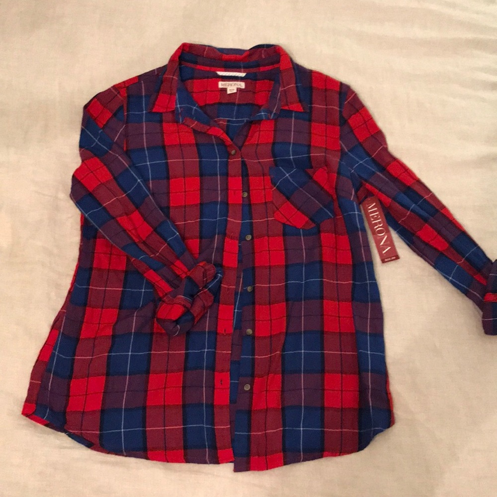 Merona Plaid Women’s Button Down